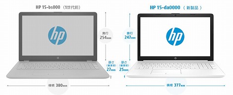 PC/タブレット ノートPC HP 15-da0000詳細情報:インテルプロセッサ搭載のエントリ15インチ 