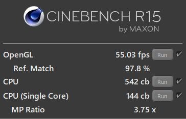 CINEBENCHベンチマーク