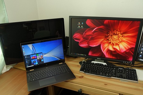 Spectre x360 15を24インチ液晶モニタの横に配置