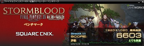 Spectre x360 15のファイナルファンタジー14紅蓮のリベレータベンチマークソフトのスコア。